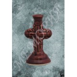 Резной крест подсвечник керамический (3,7см*7см) (К-030.1.Я)